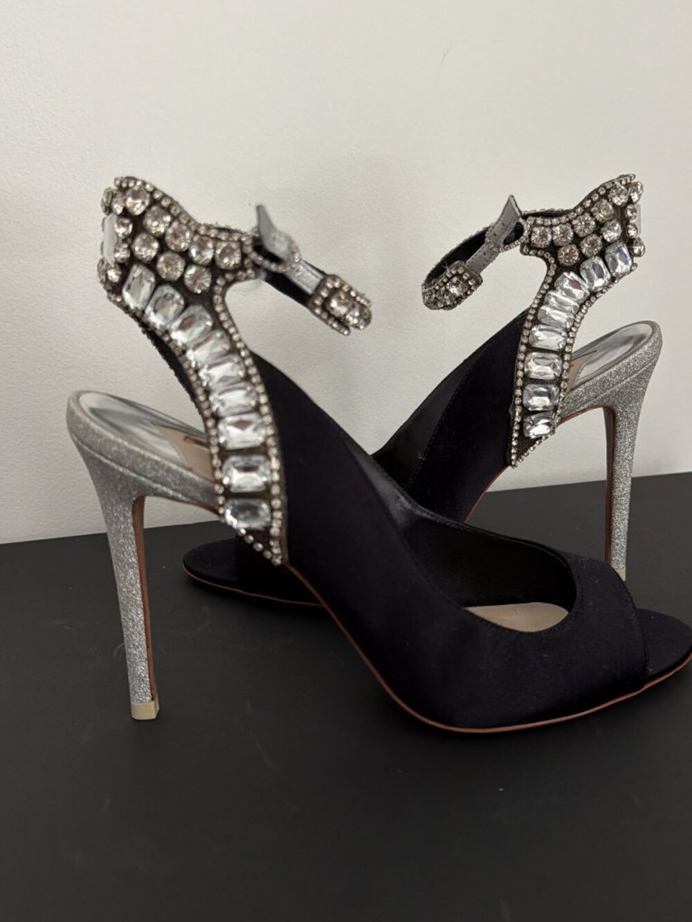 Sophia Webster Black & Silver Crystal Embellished Heels – Size 39.5